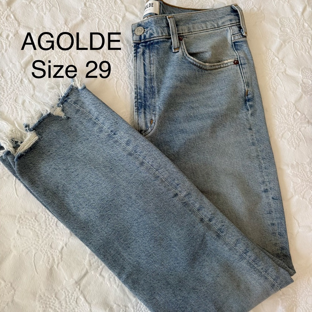 AGOLDE MERREL MID-RISE SLIM STRAIGHT-LEG JEANS - SIZE 29